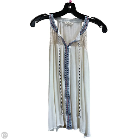 Top Sleeveless By Hem & Thread In Cream, Size: M