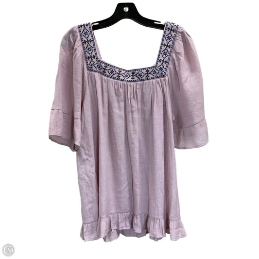 Top Short Sleeve By Blu Pepper In Pink, Size: M
