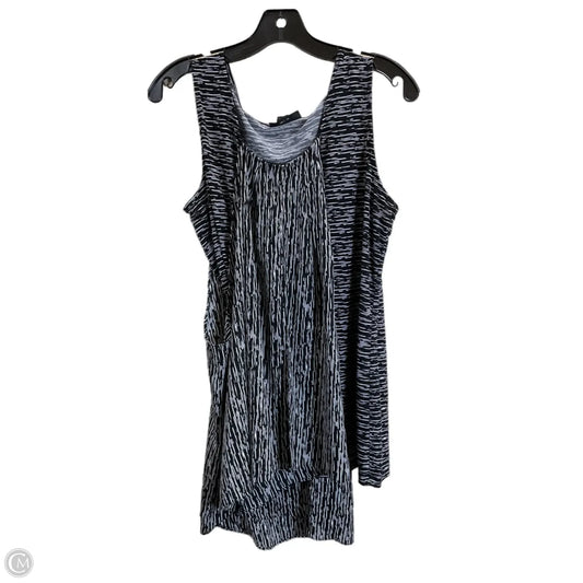 Tunic Sleeveless By Alfani In Black & White, Size: Xl