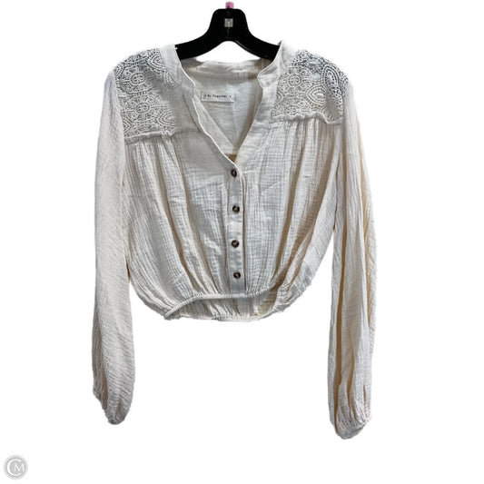 Top Long Sleeve By By Together In Cream, Size: S