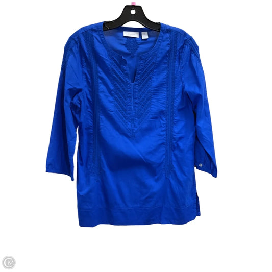 Top 3/4 Sleeve By Chicos In Blue, Size: S