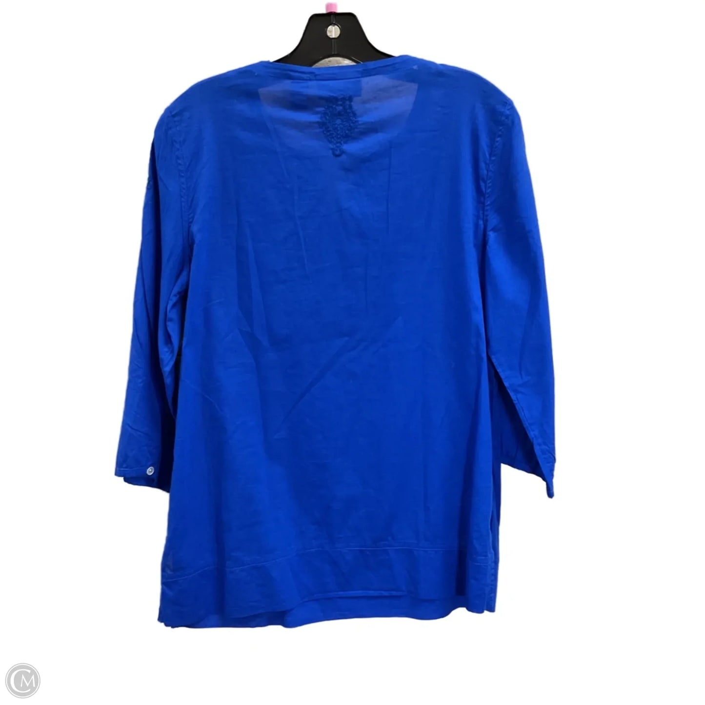 Top 3/4 Sleeve By Chicos In Blue, Size: S