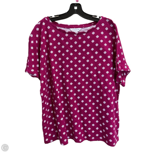 Top Short Sleeve By Liz Claiborne In Pink, Size: Xxl