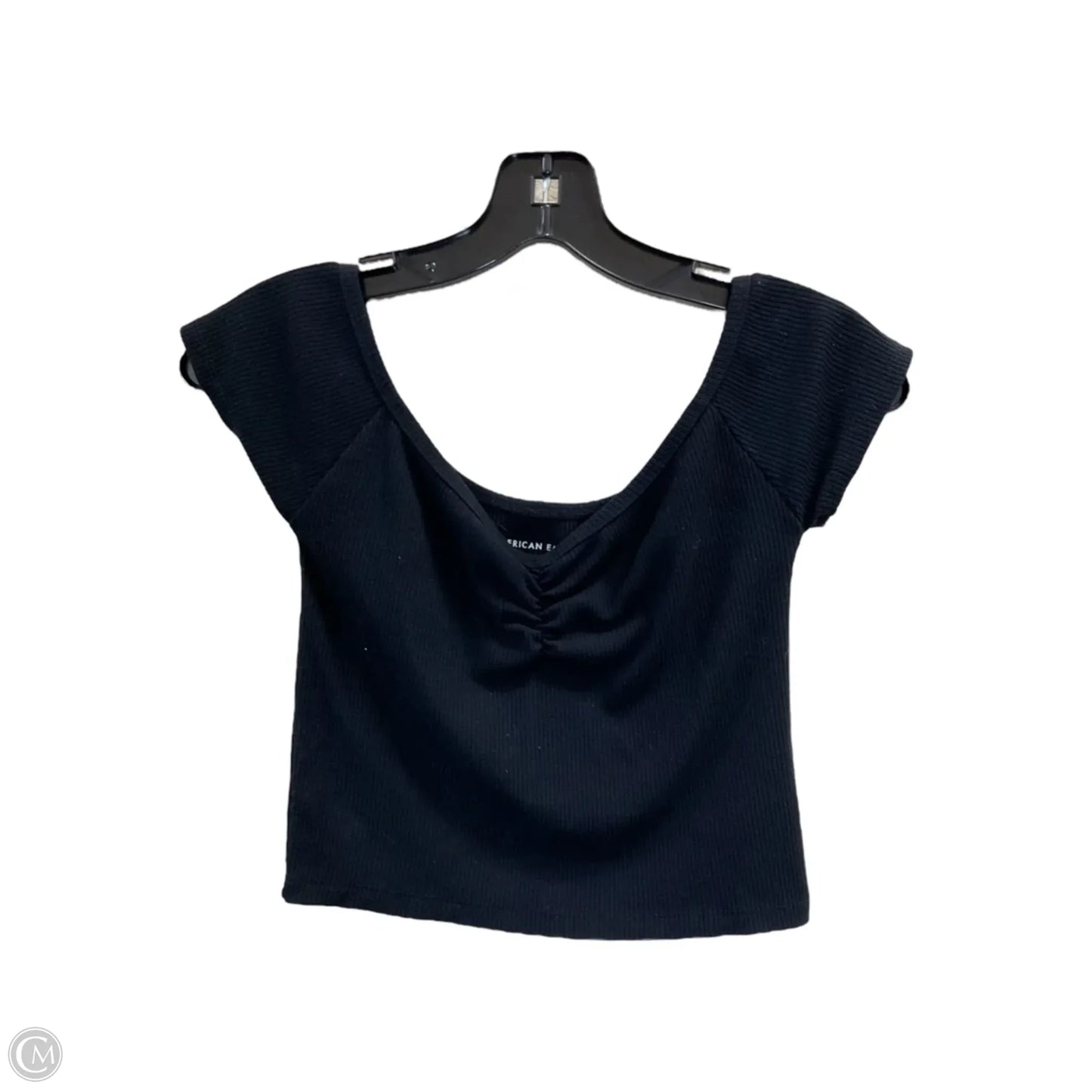 Top Short Sleeve By American Eagle In Black, Size: L