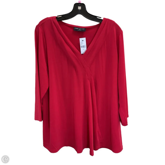 Top 3/4 Sleeve By Lane Bryant In Red, Size: Xl