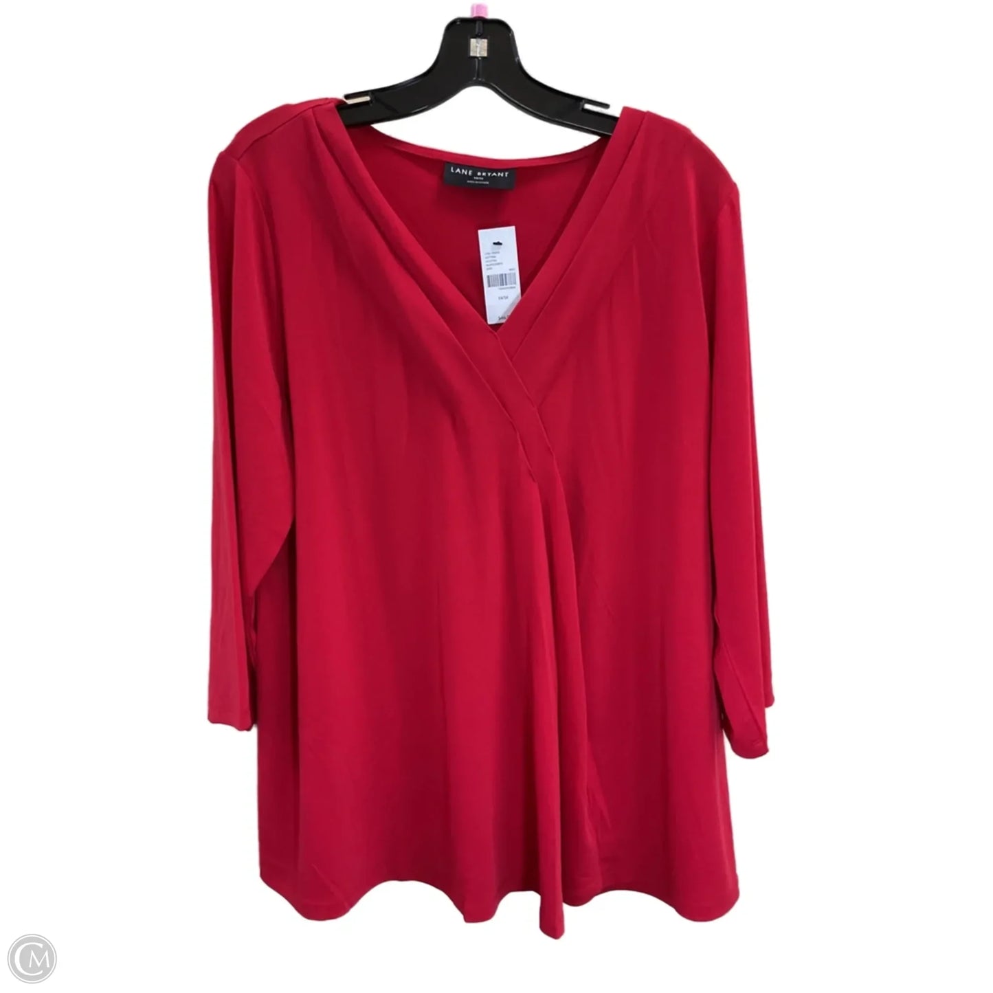 Top 3/4 Sleeve By Lane Bryant In Red, Size: Xl