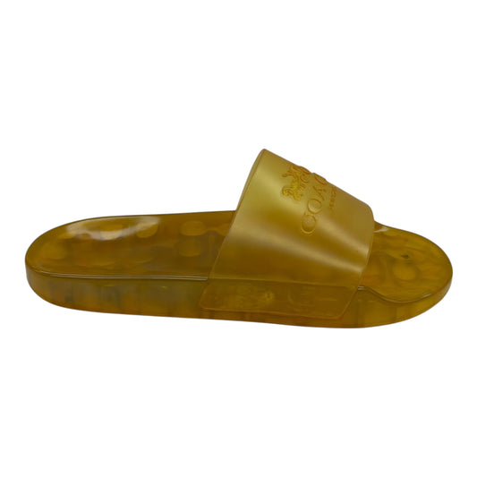 Sandals Designer By Coach In Yellow, Size:9