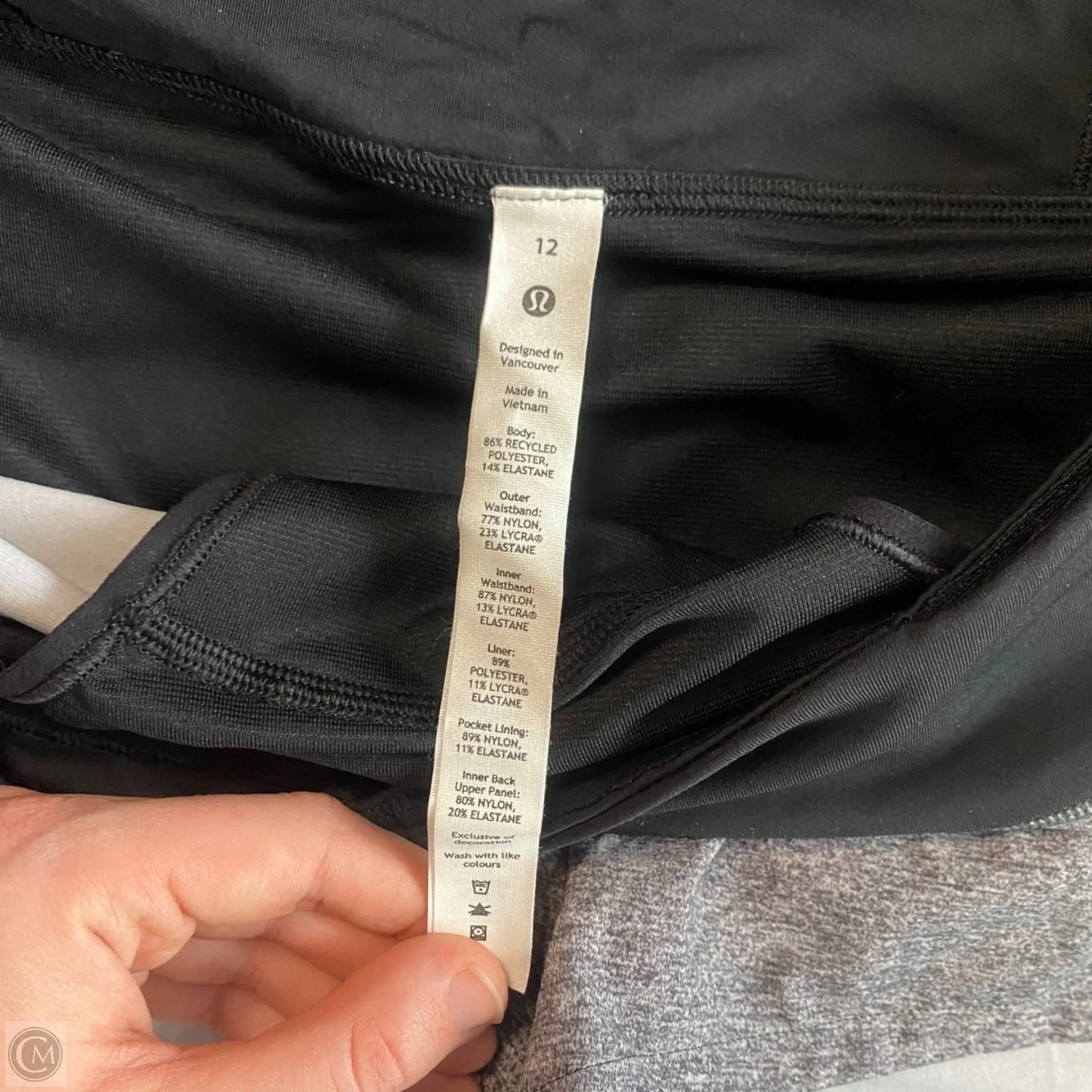Athletic Shorts By Lululemon In Black & Grey, Size: 12