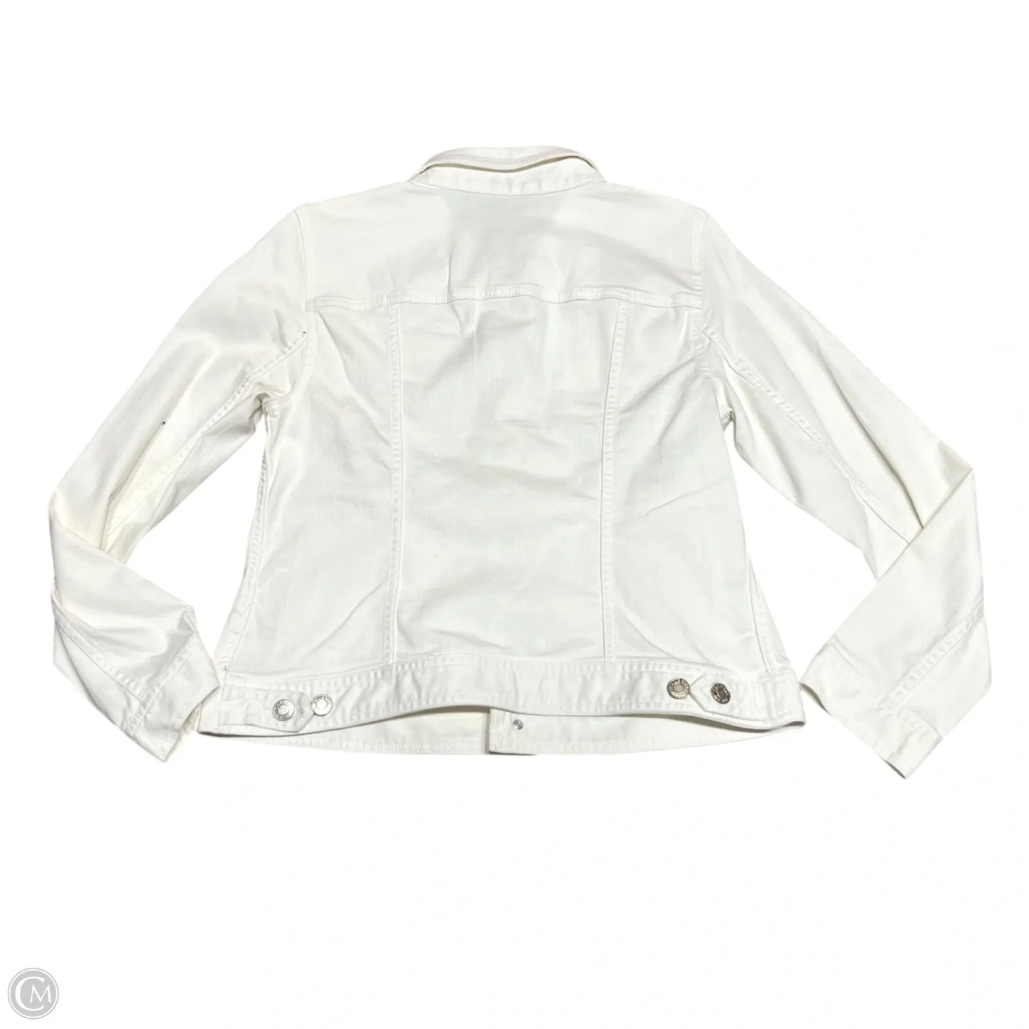 Jacket Denim By Talbots In White, Size: M