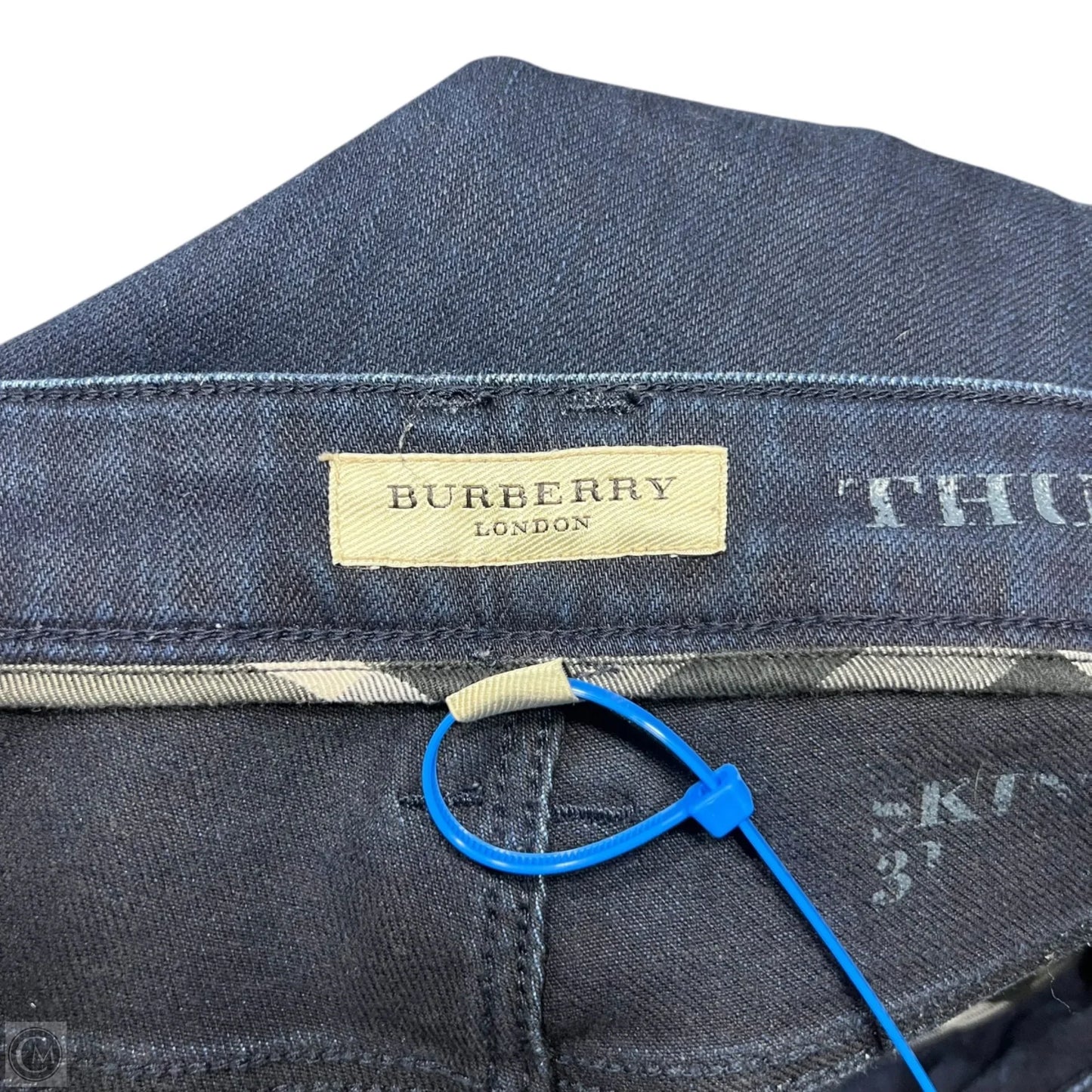 Jeans Luxury Designer By Burberry In Blue Denim, Size: 12