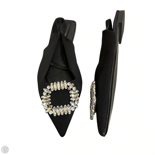 Shoes Flats By Stradivarius In Black & Silver, Size: 7.5
