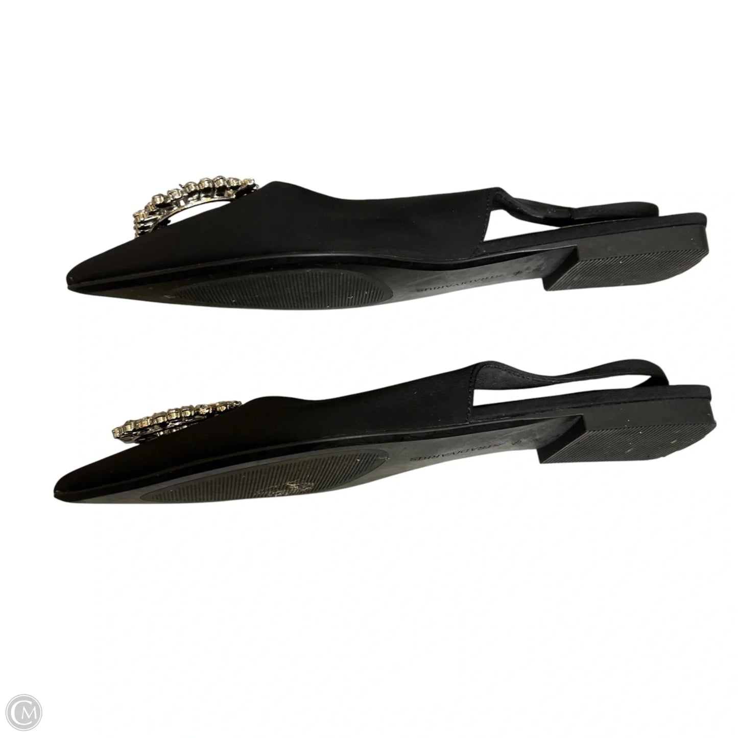 Shoes Flats By Stradivarius In Black & Silver, Size: 7.5
