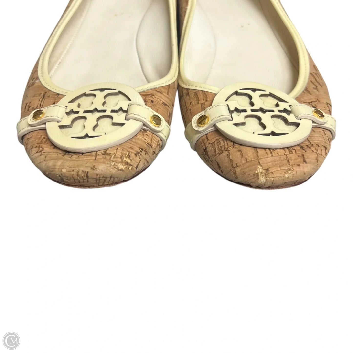Shoes Designer By Tory Burch In Tan & White, Size: 10.5