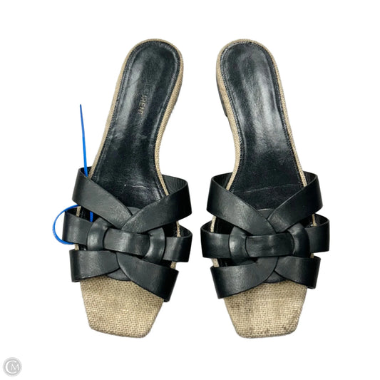 Sandals Luxury Designer By Yves Saint Laurent In Black, Size: 10.5