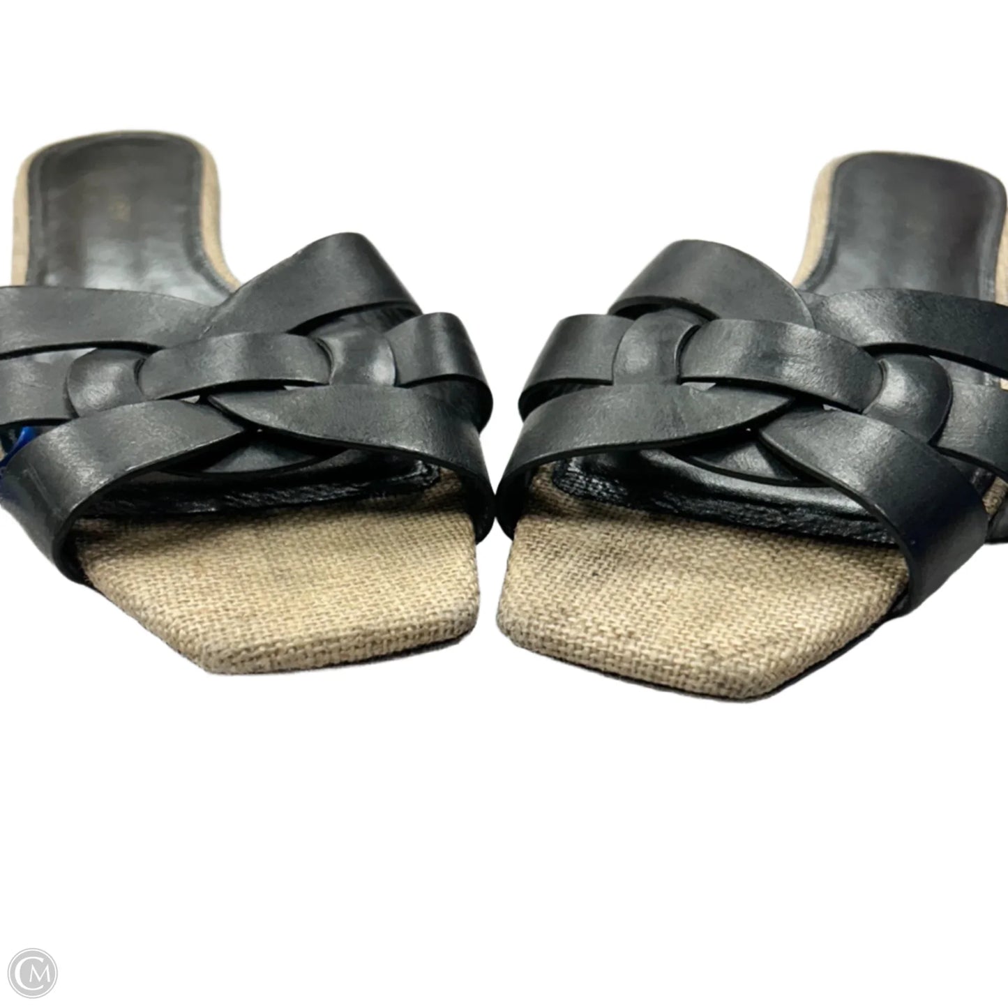 Sandals Luxury Designer By Yves Saint Laurent In Black, Size: 10.5