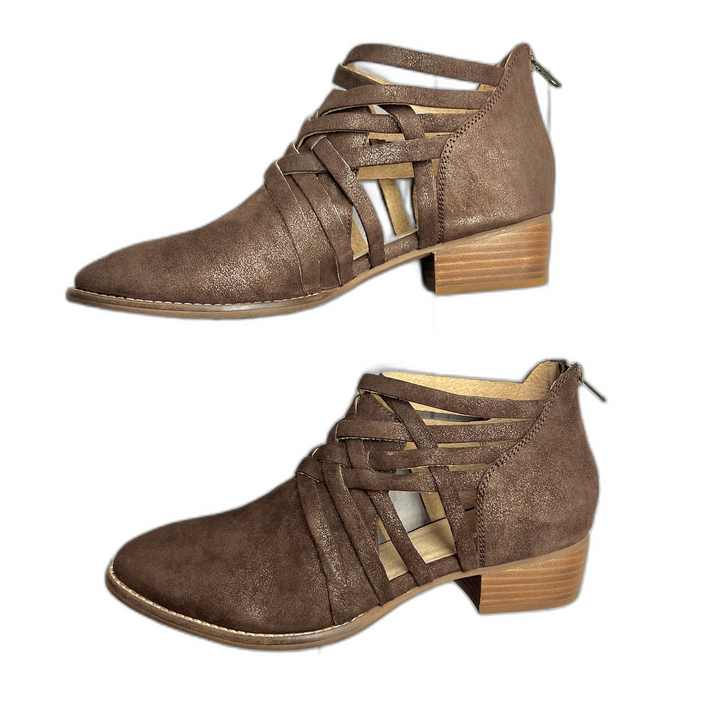 Boots Ankle Heels By Seychelles In Brown, Size: 9