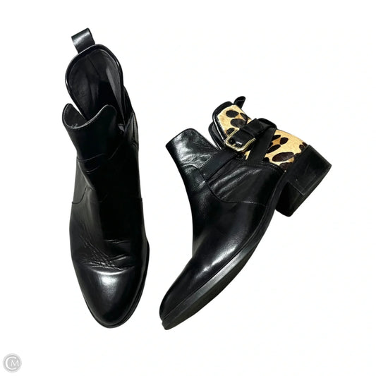 Boots Ankle Heels By Kanna In Black & Tan, Size: 8.5