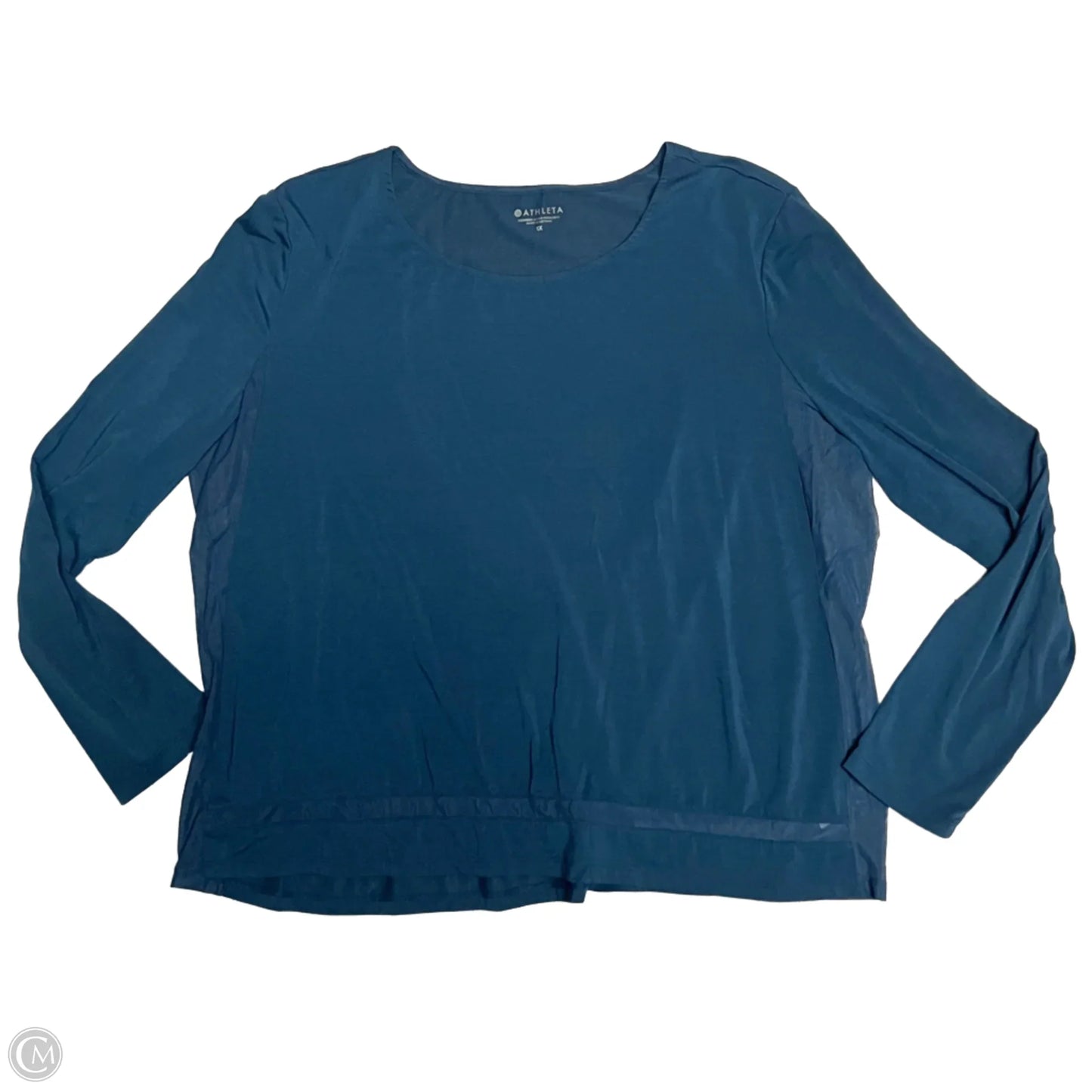 Athletic Top Long Sleeve Crewneck By Athleta In Blue, Size: 1x