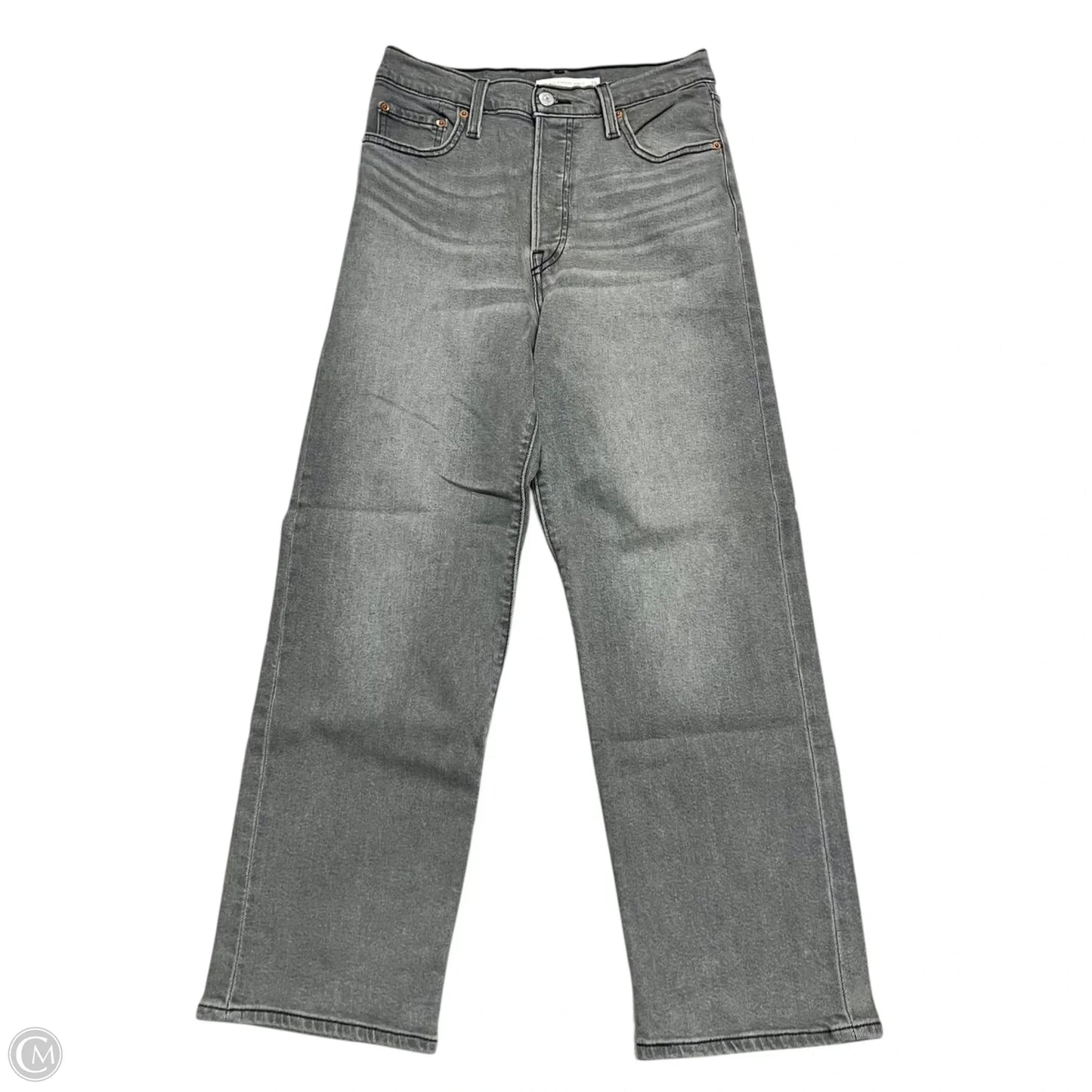 Jeans Straight By Levis In Grey Denim, Size: 2