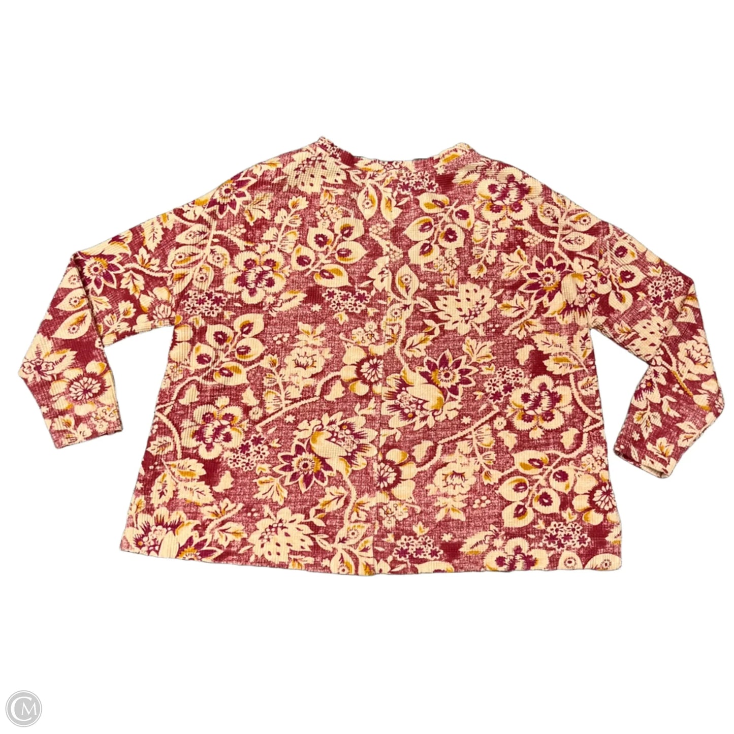 Top Long Sleeve By Pilcro In Red & Tan, Size: S