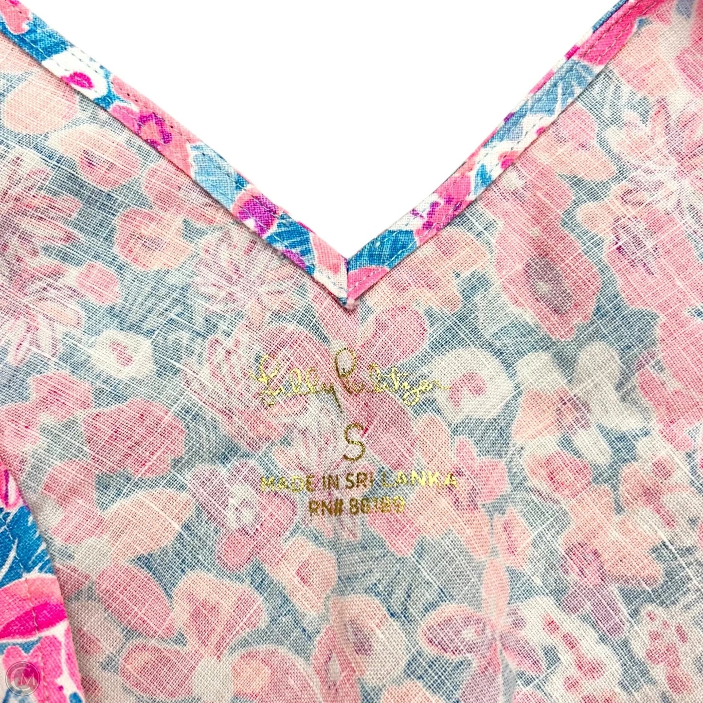 Top Sleeveless Designer By Lilly Pulitzer In Blue & Pink, Size: S