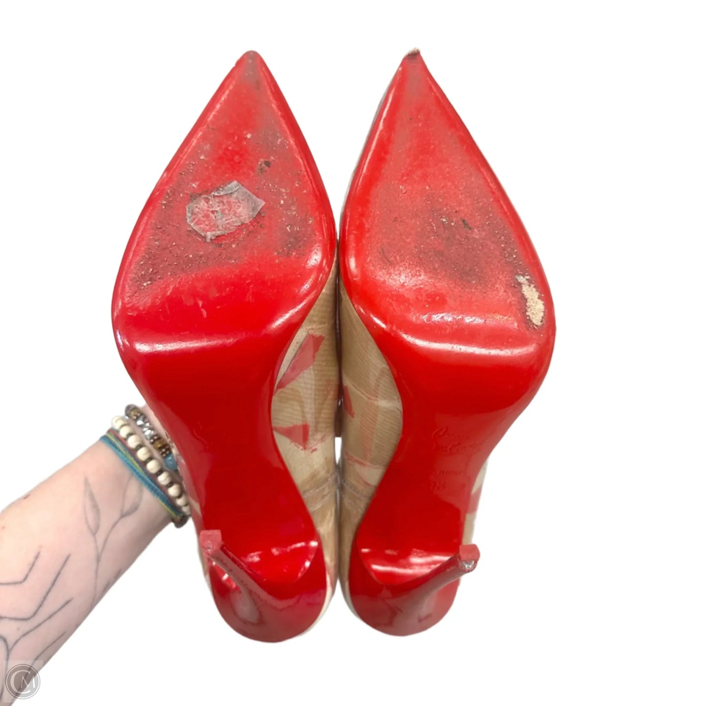 Shoes Luxury Designer By Christian Louboutin In Brown, Size: 11