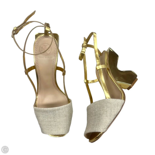 Shoes Designer By Tory Burch In Gold, Size: 6