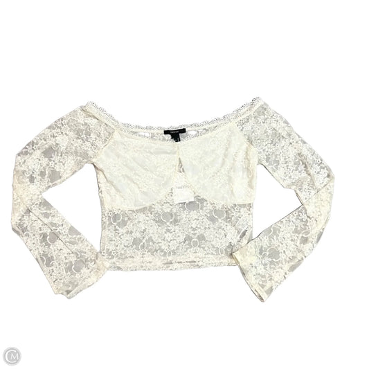 Top Long Sleeve By Forever 21 In Cream, Size: Xl