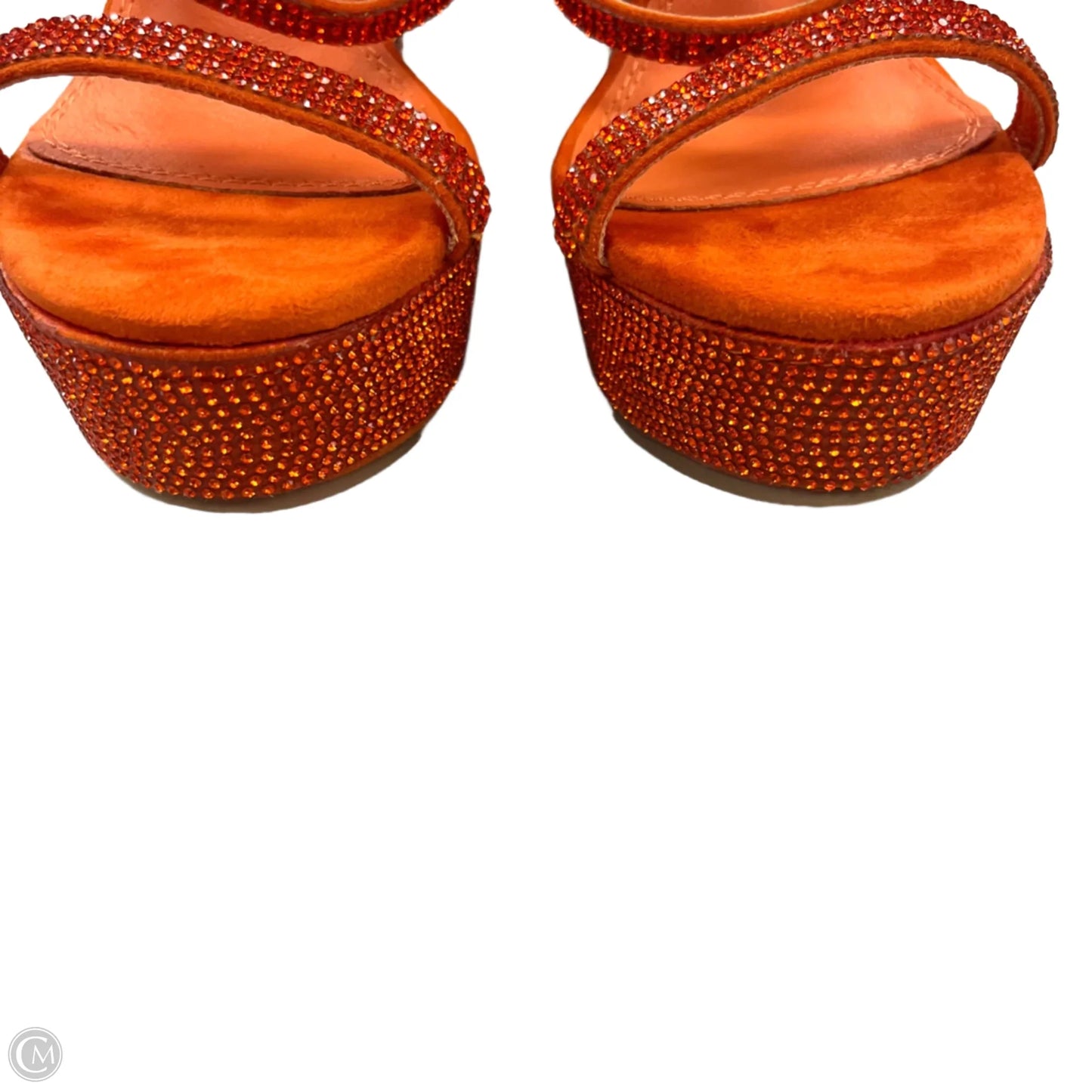 Sandals Heels Wedge By Azalea Wang In Orange, Size: 6