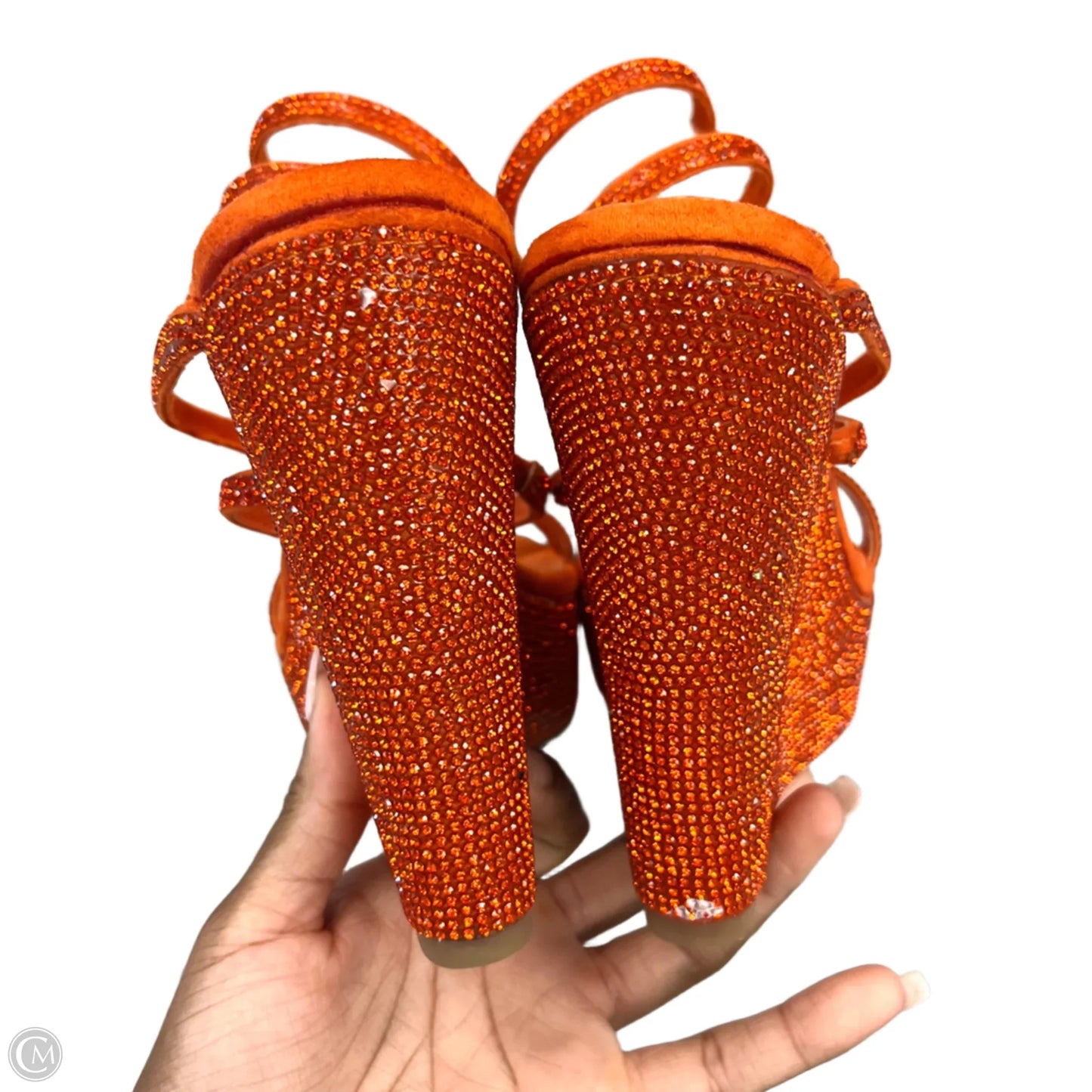 Sandals Heels Wedge By Azalea Wang In Orange, Size: 6