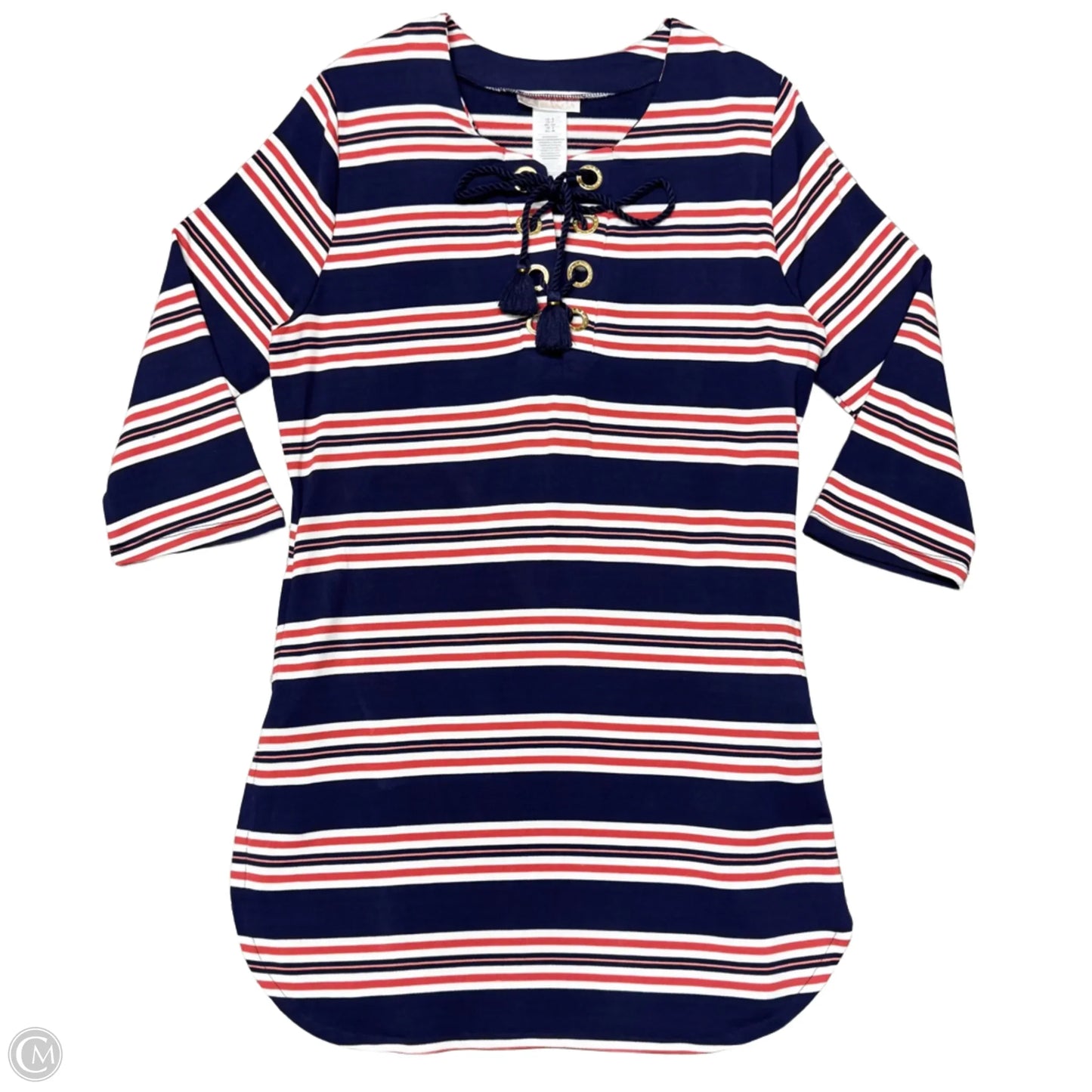 Dress Casual Short By La Blanca In Blue & Red & White, Size: S