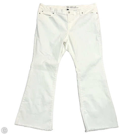 Jeans Flared By Gap In White Denim, Size: 18