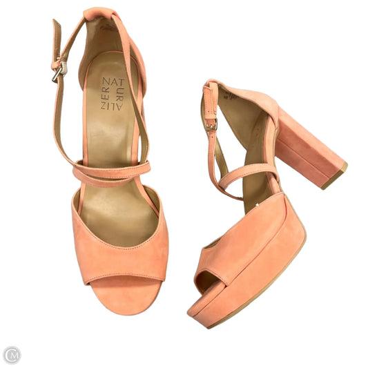 Sandals Heels Block By Naturalizer In Peach, Size: 12
