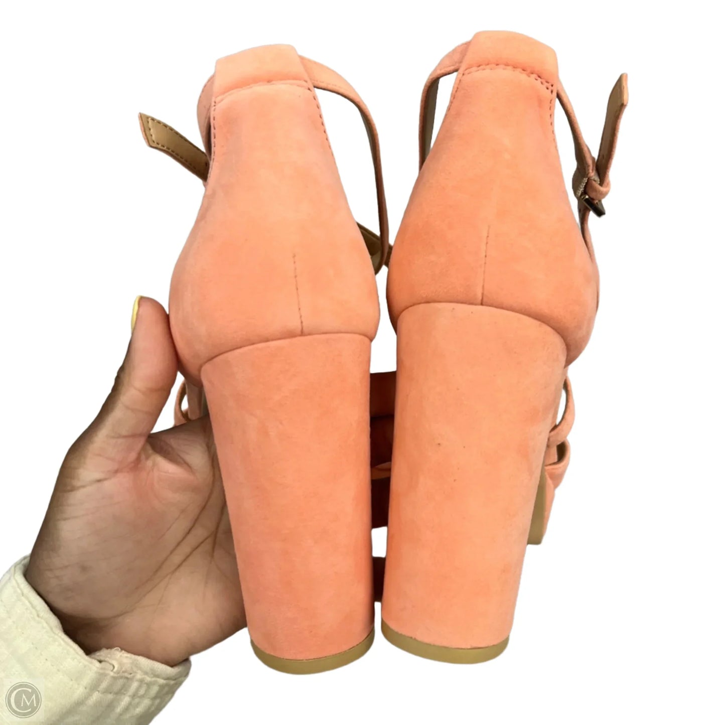 Sandals Heels Block By Naturalizer In Peach, Size: 12