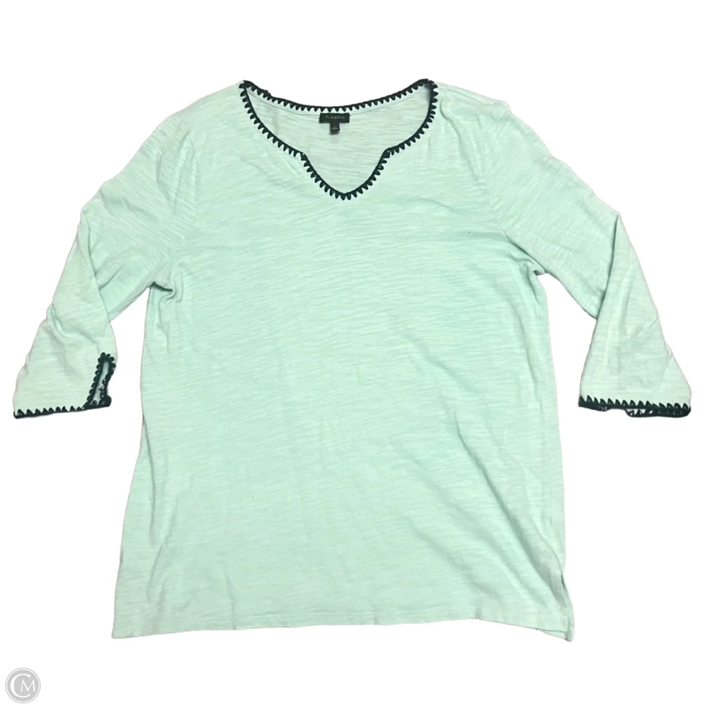 Top Long Sleeve By Talbots In Blue & Green, Size: L