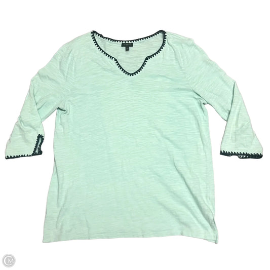 Top Long Sleeve By Talbots In Blue & Green, Size: L