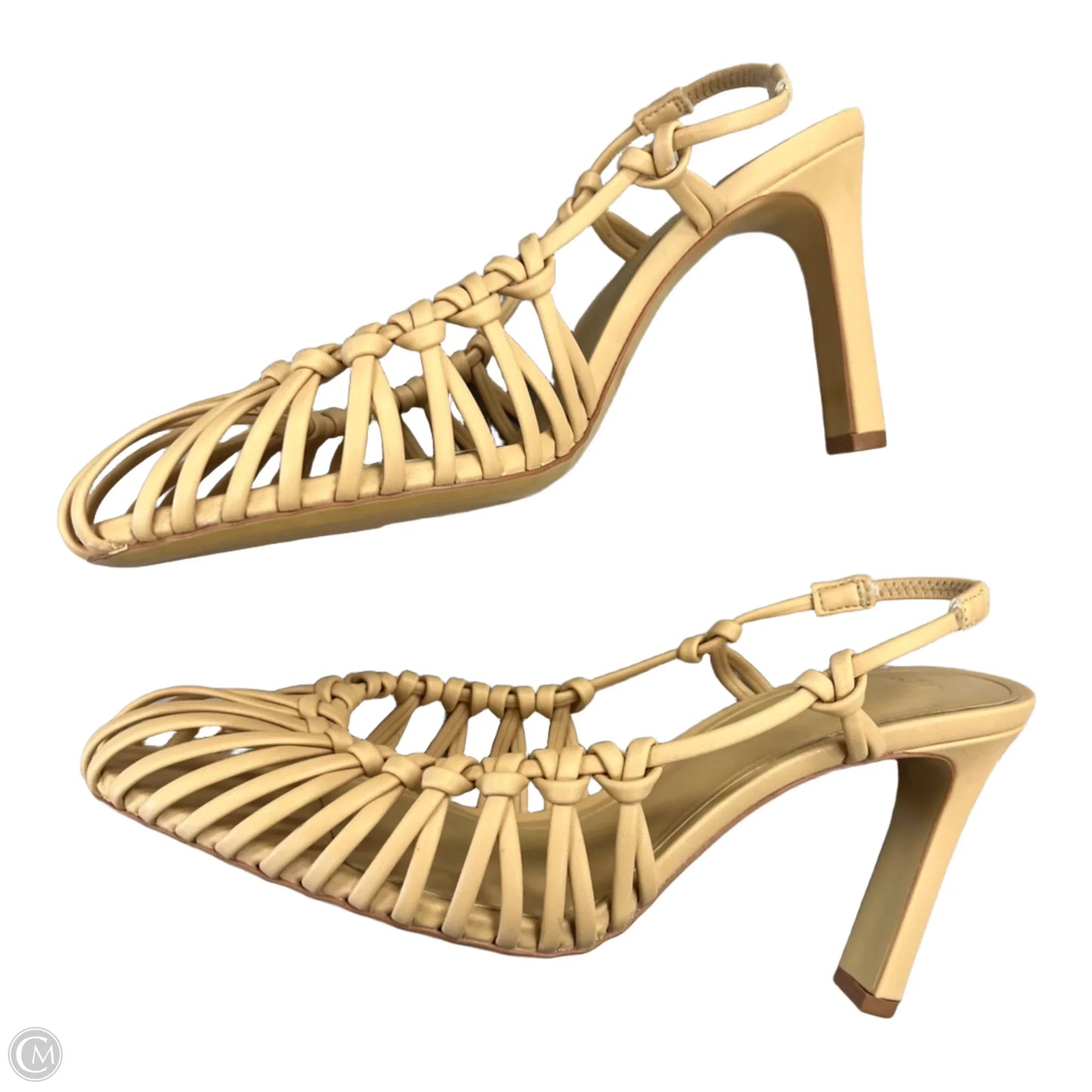 Sandals Heels Kitten By H&m In Tan, Size: 8.5