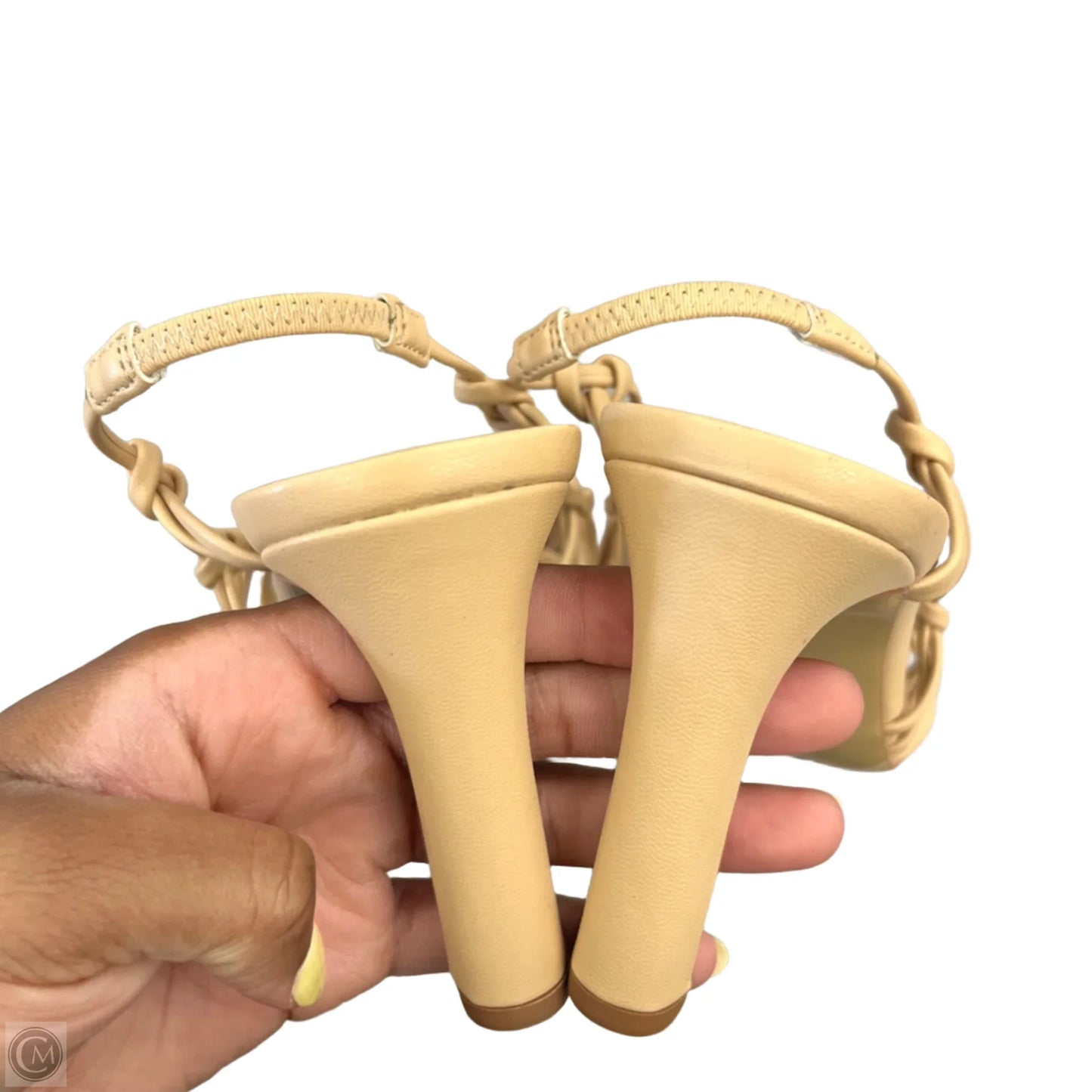 Sandals Heels Kitten By H&m In Tan, Size: 8.5