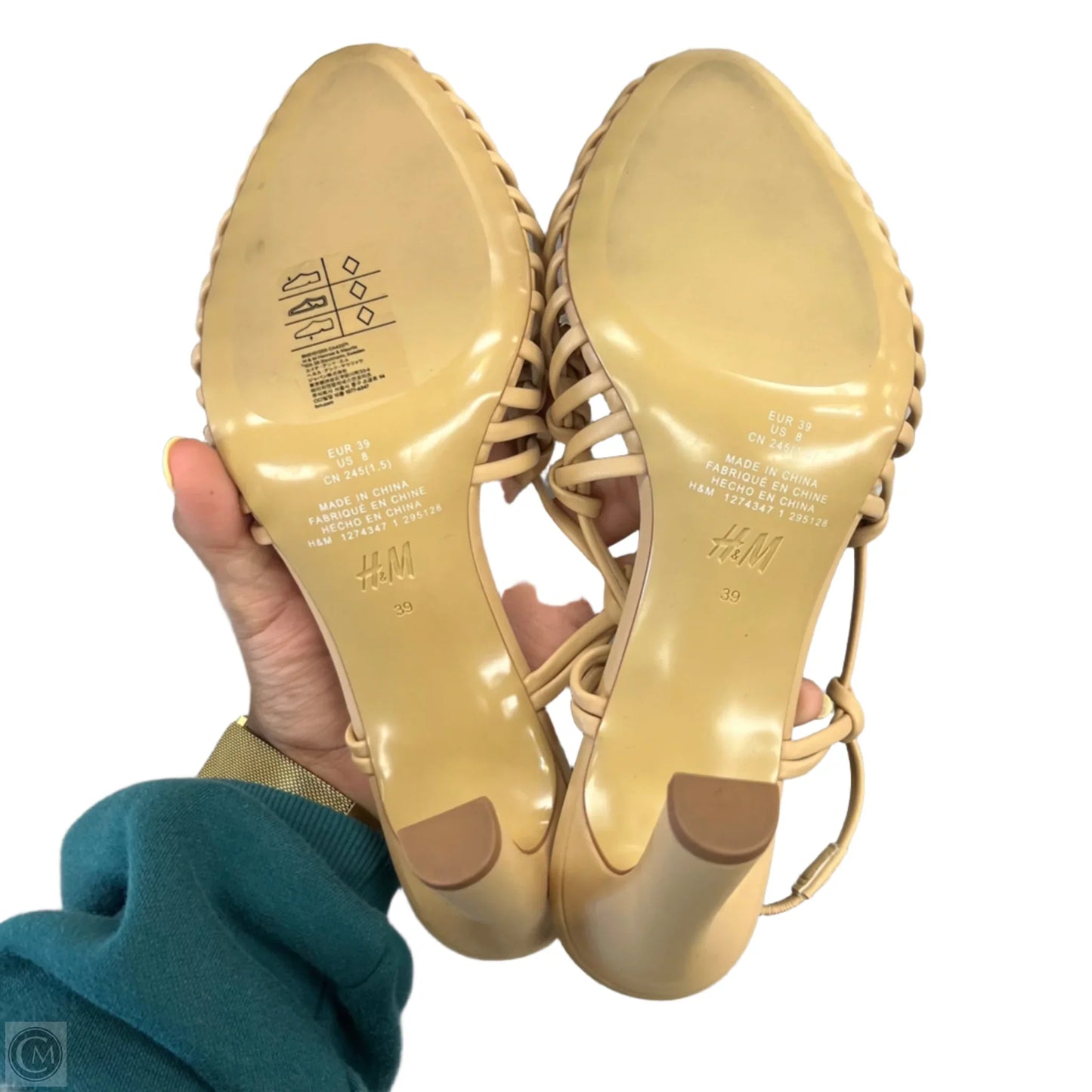 Sandals Heels Kitten By H&m In Tan, Size: 8.5