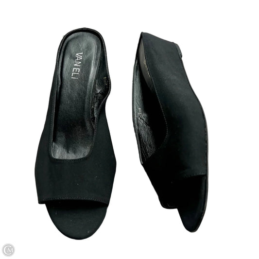 Sandals Heels Wedge By Vaneli In Black, Size: 8.5