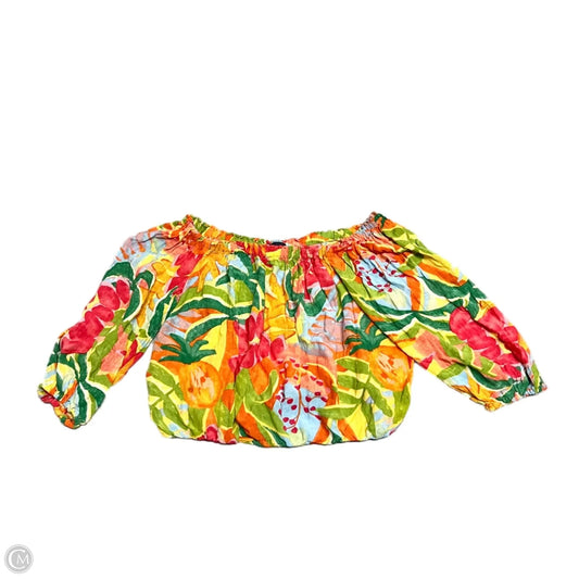 Top Long Sleeve By Rachel Roy In Green & Orange, Size: M