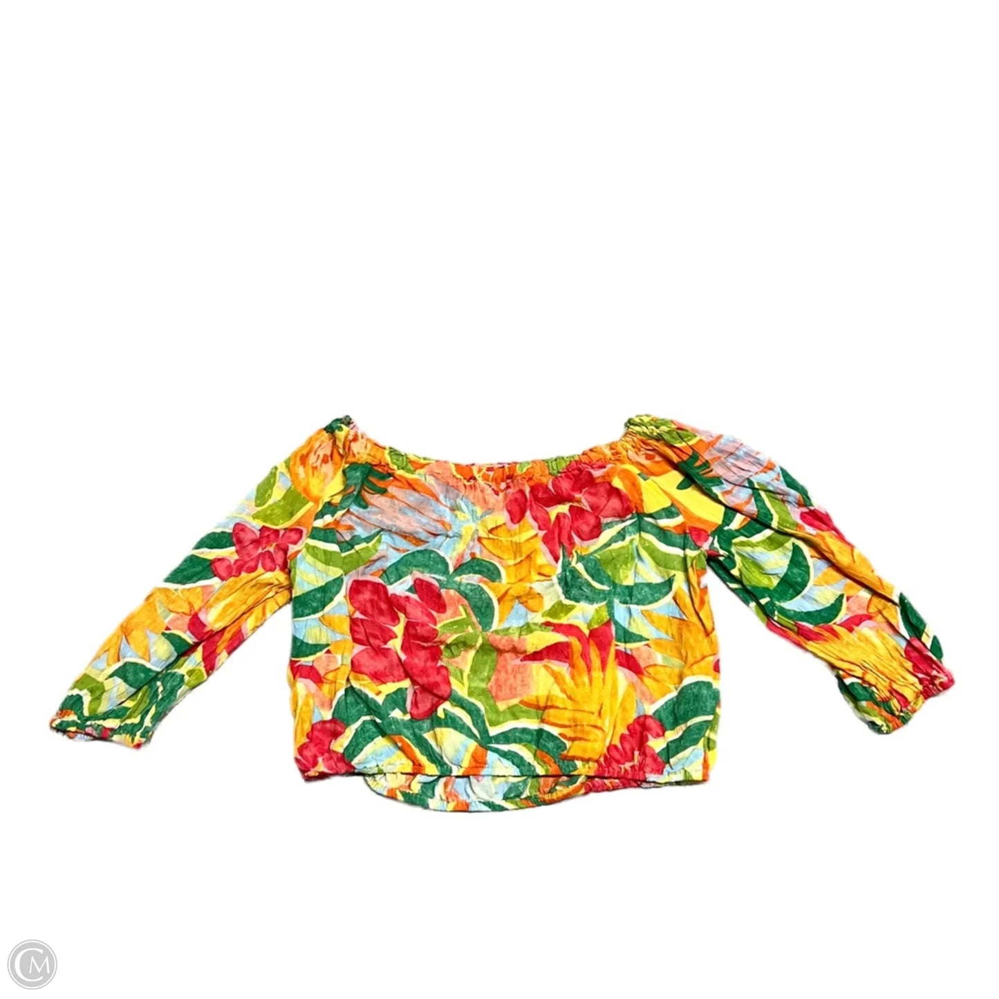 Top Long Sleeve By Rachel Roy In Green & Orange, Size: M