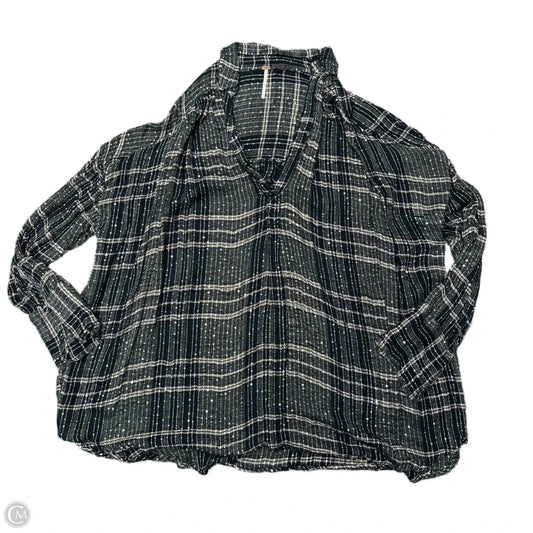 Top Long Sleeve By Free People In Plaid Pattern, Size: S