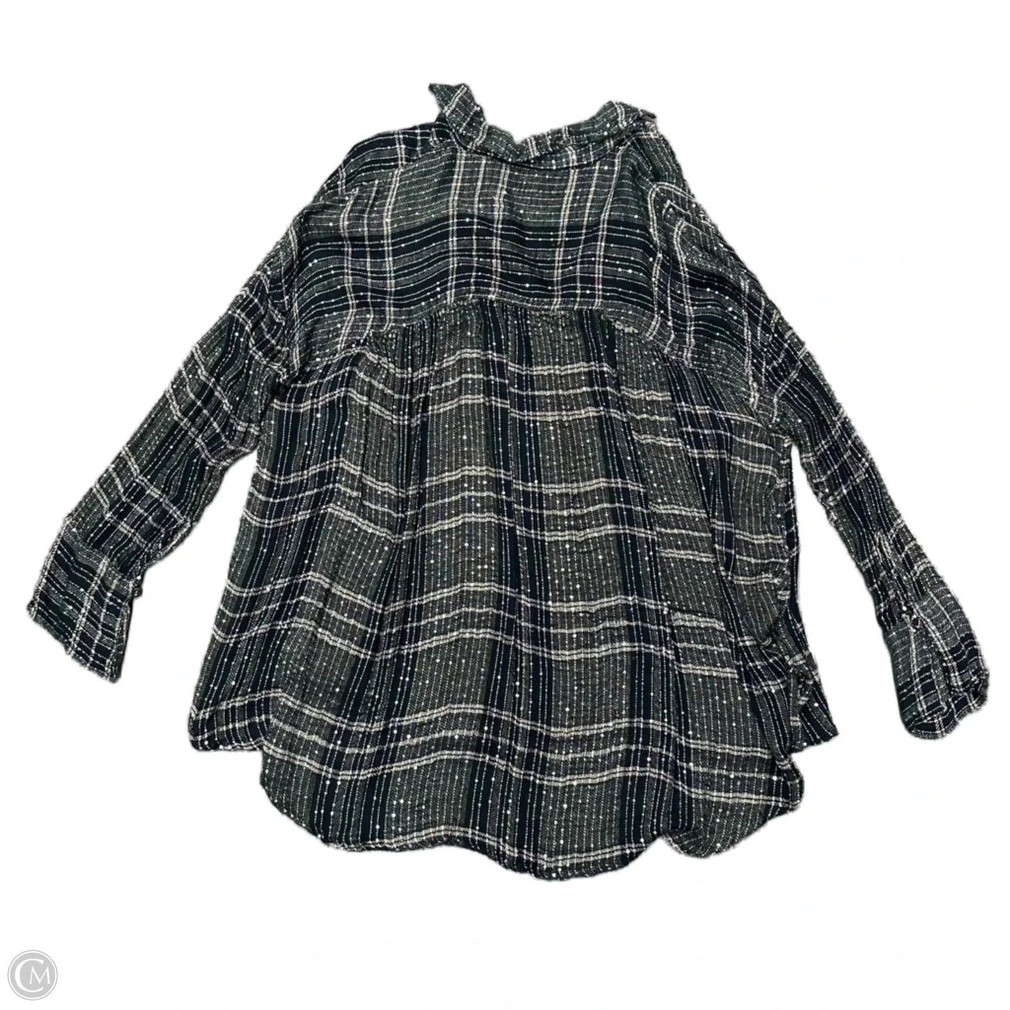 Top Long Sleeve By Free People In Plaid Pattern, Size: S