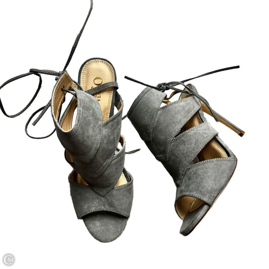 Sandals Heels Stiletto By Olivia In Grey, Size: 11
