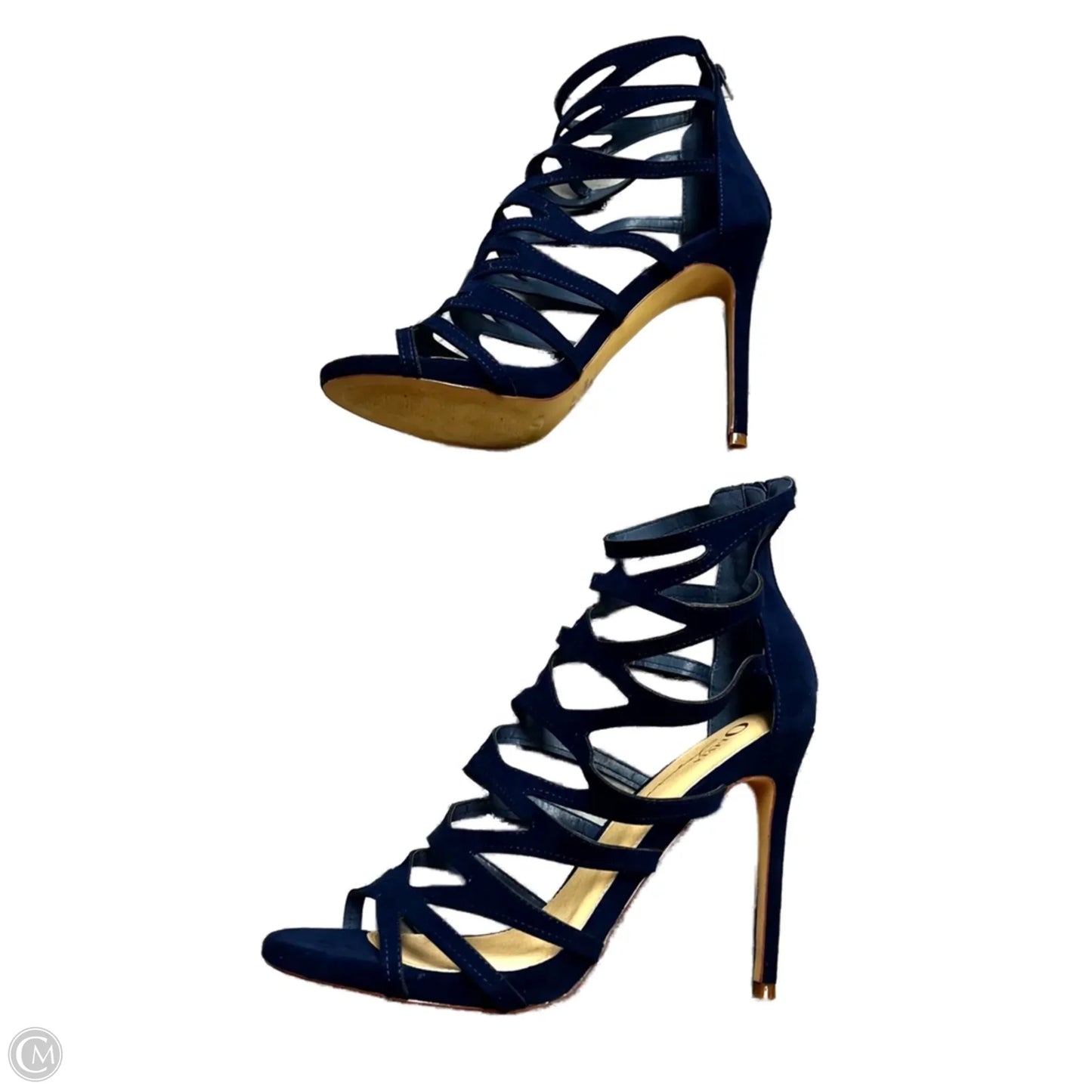 Sandals Heels Stiletto  In Navy, Size: 11