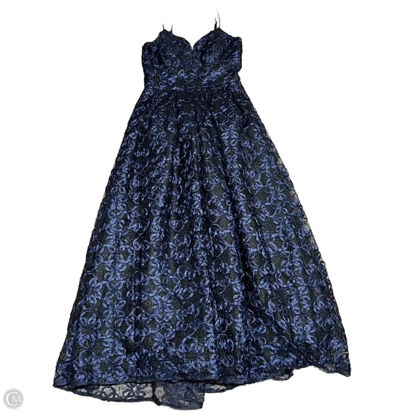 Dress Party Midi By Nicole Miller In Black & Blue, Size: 0