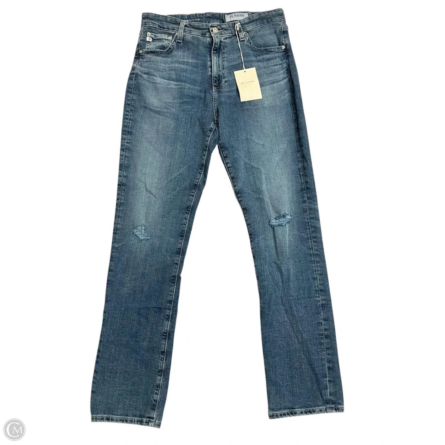 Jeans Straight By Adriano Goldschmied In Blue Denim, Size: 10