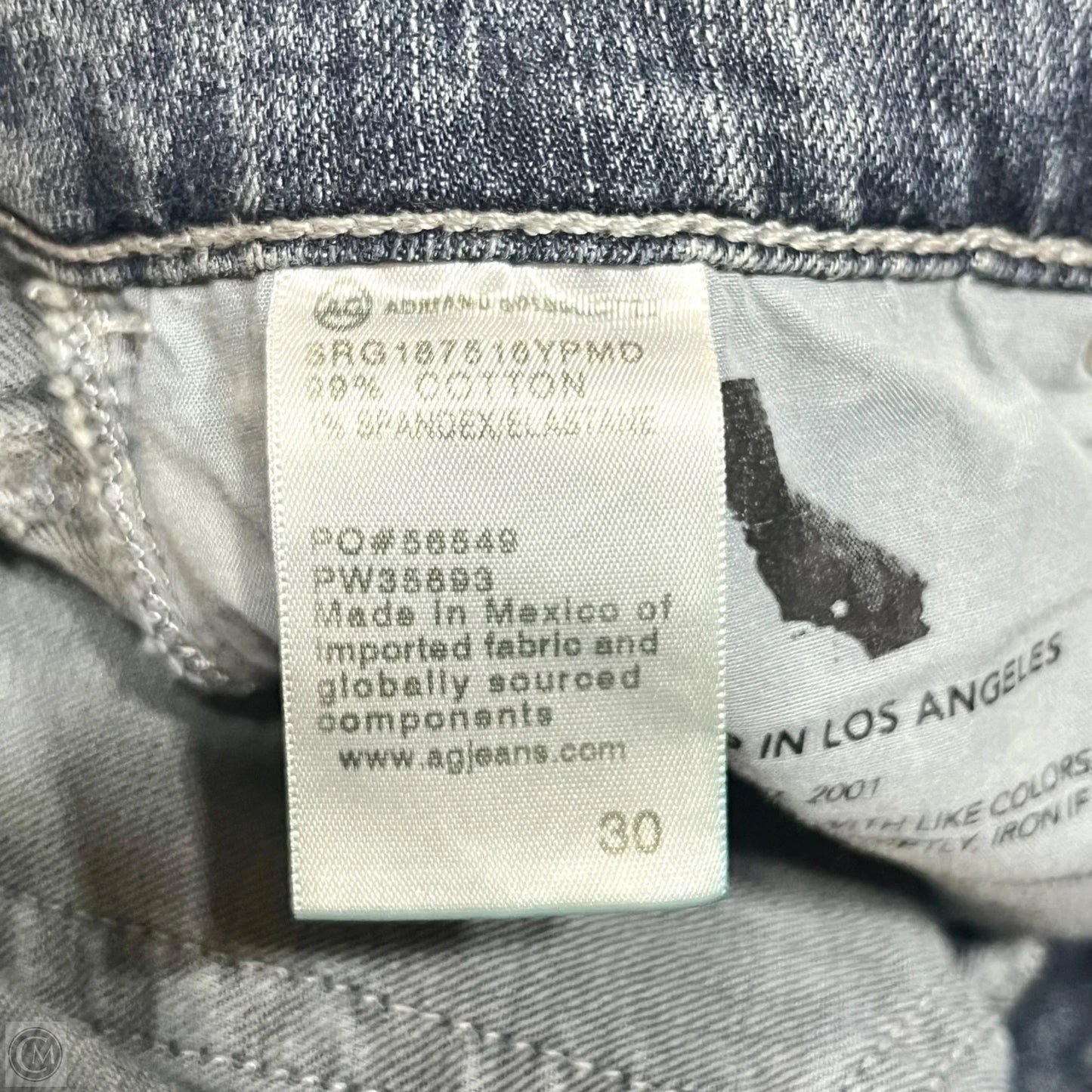 Jeans Straight By Adriano Goldschmied In Blue Denim, Size: 10