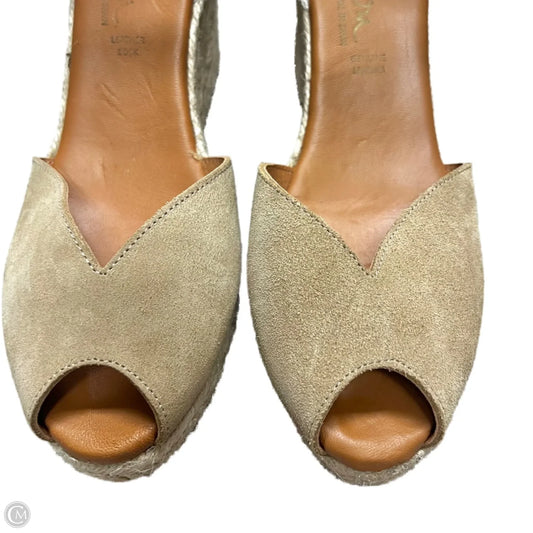 Sandals Heels Wedge By Dalson In Taupe, Size: 9